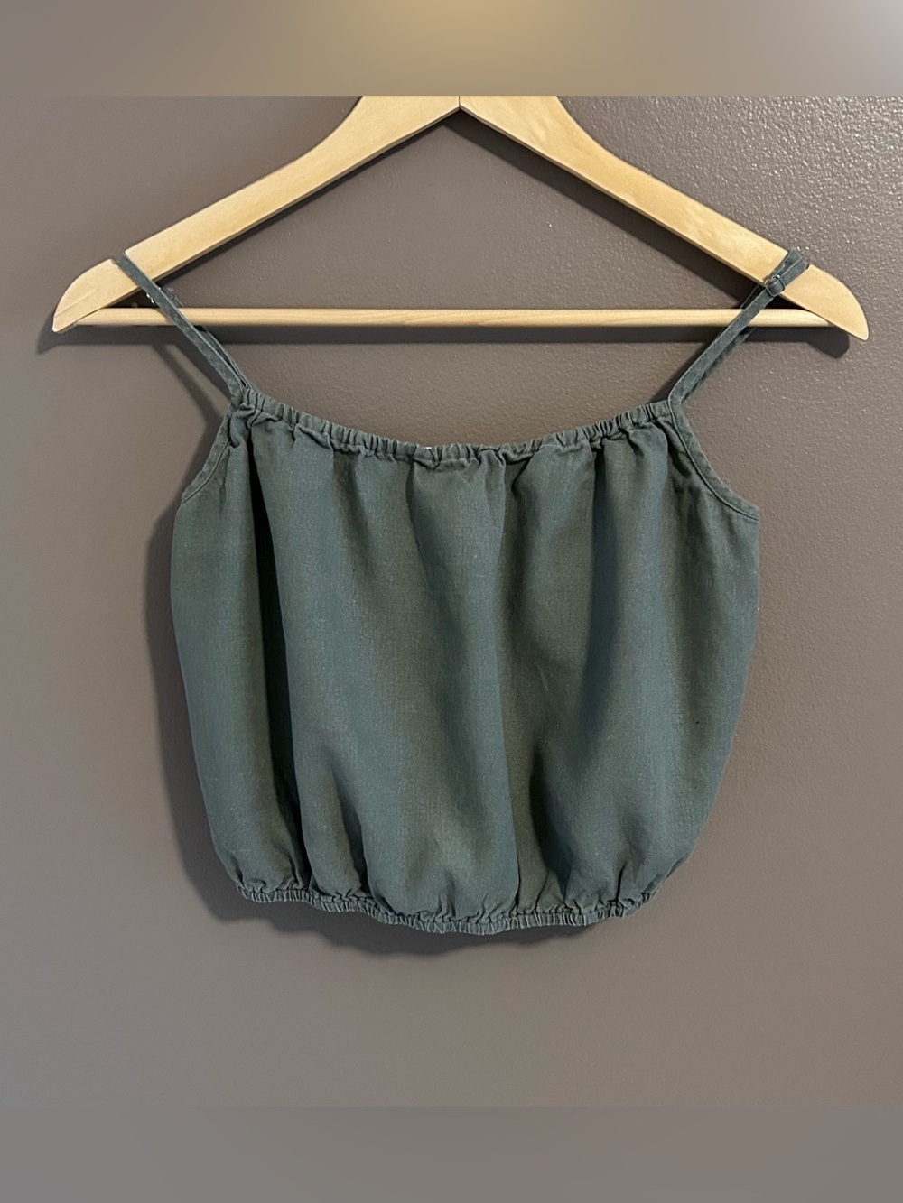 Joie Linen Blend Cropped Cami Coastal Resort Sage Green Small - Picture 3 of 7